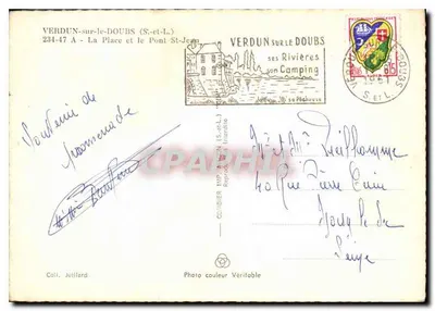 Verdun-sur-le-Doubs — Plac i Most św. Jana — Wydawca Combier — Rewers