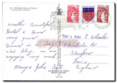 Dinard (Ille-et-Vilaine) — Przegląd cale des Vedettes — Les Éditions du Gabier, seria XN108 — Rewers