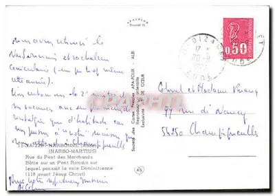 Rue du Pont des Marchands — Narbonne — Spółdzielnia Karty Pocztowe APA-ROUX — Rewers