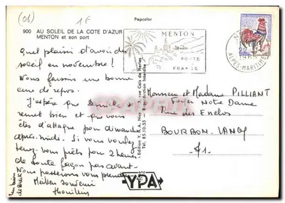 Menton i jej port — widok z powietrza — YPA, n° 16 — Rewers