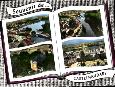 Castelnaudary — Vista geral, o Grande e o Pequeno Bassin, Torre Santa Catarina, editor La Ribière