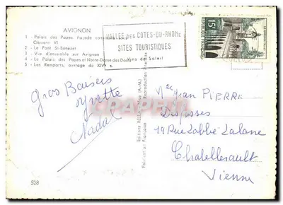 Avignon — Collage de sites historiques — Éditions Française — Verso