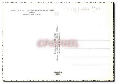 Meer Paladru-Charavines — Zeilboten op het meer — Uitgave J.-Cellard — Achterkant
