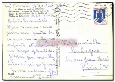 Grenoble — widok na Isère i Alpy — wydawca KOPAK EKTACHROME — Rewers