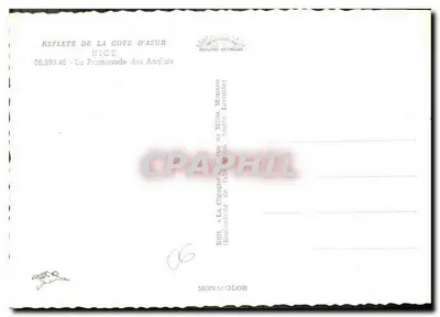 A Cegonha — A Promenade dos Ingleses — Éd. A Cegonha (Exclusividade de Milo, Mônaco) n° 06.999.46 — Verso