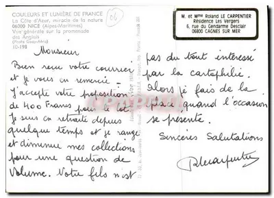 Algemene uitzicht op de promenade des Anglais — Nice — Foto Geay-Aéro — Achterkant