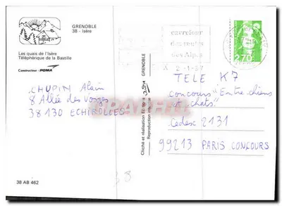 Kajuty rzeki Isère — Teleferyk Bastille — Grenoble, 38 — Rewers