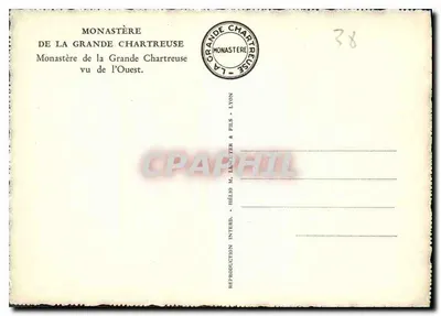Kloster der Grande Chartreuse — Aus der Westrichtung — Verleger Hélios M. Lancer & Fils — Rückseite