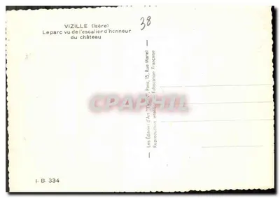 Vizille (Isère) — O parque visto da escada do castelo — Les Éditions d'Art 'W. Vov', Paris — Verso
