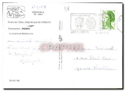Grenoble — Quais de l'Isère, teleferyk Bastille — wydawnictwo POMA — Rewers