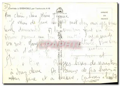Chegada a Grenoble pela autoestrada A48 — Éditions Spadem, n°38 — Verso
