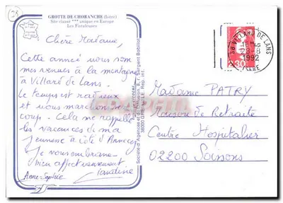 Gruta de Choranche (Isère) — Sítio classificado *** único na Europa — editor IRIS, n°38 — Verso