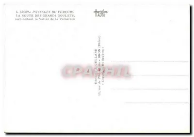 Trasa Wielkich Przepaści — nad Doliną Vernaison — Wydawnictwo Cellard, Bron — Rewers