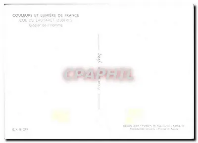 Glaciar del Hombre — Paso del Lautaret (2058 m.) — Ediciones de Arte 'YVON', n° E.K.B. 299 — Reverso