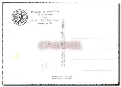 A Bela Dama — La Salette — Santuário de Nossa Senhora de La Salette — Verso