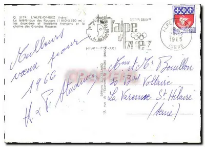 L'Alpe-d'Huez — station de ski avec téléphérique — Éditions J. Cellard, n° Q. 3174 — Reverso