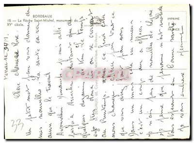 Bordeaux — La flecha de San Miguel, monumento del siglo XV — Collection Naturelles — Reverso
