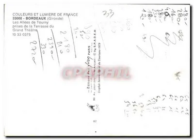 Les Allées de Tourny — prises de la Terrasse du Grand Théâtre — Éditions Jean-Jauret-Arcuelli — Reverso