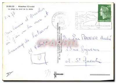 Arcachon — Plaża pod brzegiem przylądku — La Cigogne — Rewers