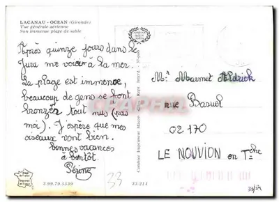 Lacanau-Océan (Gironde) — Vista generale aerea — Editore Combier — Verso