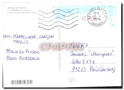 A Porta Cailhau — Bordeaux — Editora Elcée — Verso
