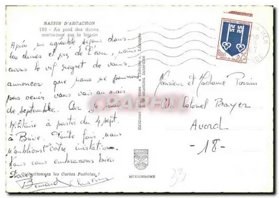 Bassin d'Arcachon — Aan de voet van de duinen, tegenlicht over de baai — Uitgave Médoc & Phalène, n°189 — Achterkant