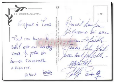 Bassins d'Arcachon — zachód słońca nad łódkami — Artaud Frères, nr 151 — Rewers