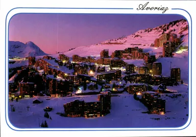 Avoriaz — vista noturna nevada — Éditions Révalp Albertville