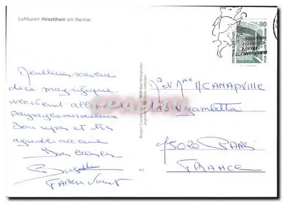 Hirschhorn am Neckar — widok panoramiczny — wydawca Robert Cornely, 3539 Bad Wörishofen — Rewers