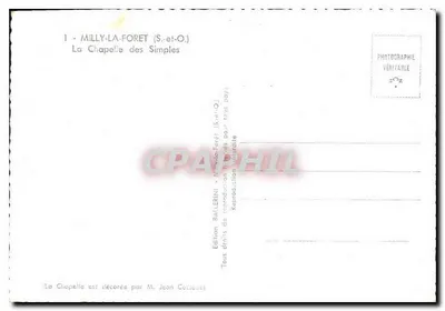 Milly-la-Forêt (S.-et-O.) — Kaplica Simples — Wydawnictwo Ballerini — Rewers