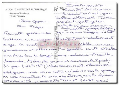Besse-en-Chandesse — Oude Fontein — Uitgaven Mont-Ferrand — Achterkant