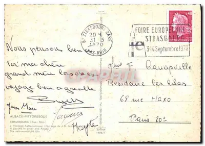 Strasburg — Astronomiczny zegar (Ouvrage de J.B. Schramm) — Alsace-Pittoresque — Rewers