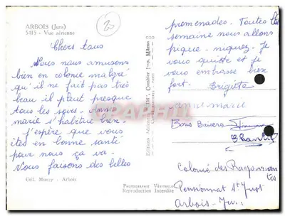Arbois (Jura) — Widok z lotu ptaka — Éditions Aériennes CIM, Combier, Paryż — Rewers