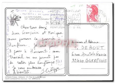 Honfleur — widok miasta i portu — ARTAUD Bracia, Nantes — Rewers