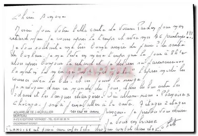 Zamknięta świątynia — Aquarelka J.-M. Vuilliera — Wydawnictwo 'Voyages' nr 472 — Rewers