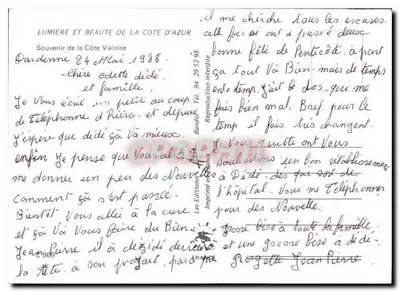 Tarjeta postal turística de la Costa Azul — Hyères, Giens, Porquerolles — Les Éditions Graphe — Reverso