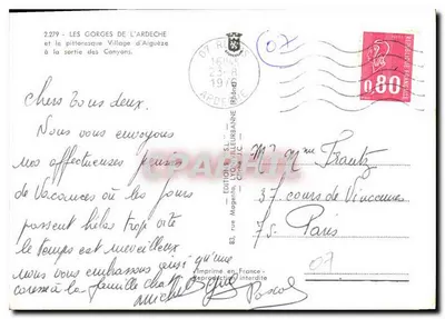 Os Canyons da Ardèche — Edição S.L. n°2279 — Edição Magenta, Lyon — Verso