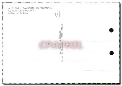 O Bois de Paiolive — O Urso e o Leão — Editor J. Cellard, rua da Economia, Bron — Verso