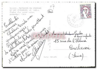 O Lago de Issarlès — Paisagens do Vivarais — editor Les Éditions de l'Écureuil, n°11015 — Verso