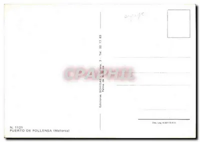Porto Pollensa — widok portu z jachtami — Wydawnictwo DOHIGAS, Palma de Mallorca, n° 1121 — Rewers