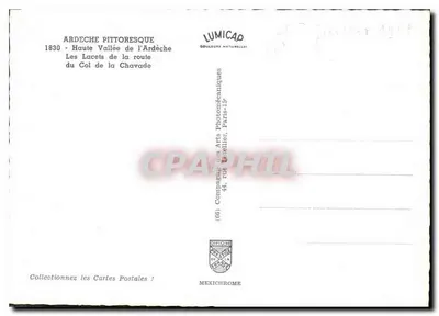Alta Vallée de l'Ardèche — I Serpenti della Strada del Col de la Chavade — Editore LUMICAP — Verso