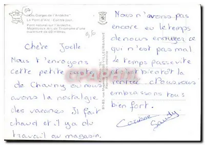 O Arco de Arc — Garganta do Ardèche — Edições 'SL' n°07 — Verso