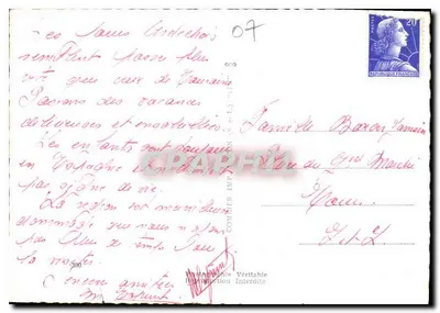 비바라스 지역 — Aubenas, Privas, Vals-les-Bains, Pont d'Arc — 발행사 미상 — 뒷면