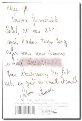 Odbicie palmi — Najlepsze życzenia z Antyli — Aquarupella — Rewers