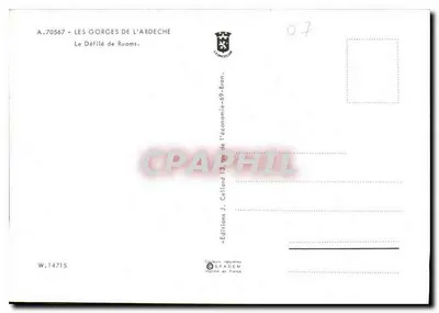 Desfile de Ruoms — a Ardeche na travessia do Desfile de Ruoms — Éditions J. Cellard — Verso