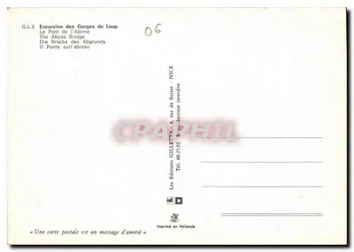 Most Abime — Gorges du Loup — Les Editions GILLETТА, Nice — Rewers