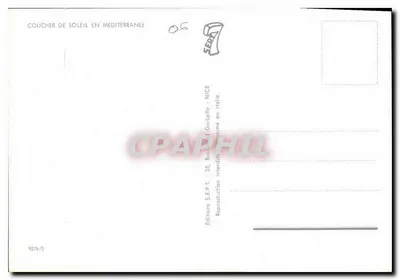 Zachód słońca nad Morzem Śródziemnym — Wydawnictwo S.E.P.T. — N°9276/5 — Rewers