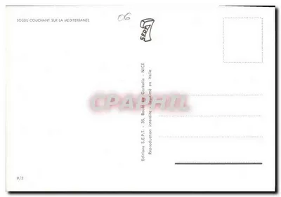 Zachodzące słońce nad Morzem Śródziemnym — Wydawnictwo S.E.P.T. — N°06 — Rewers