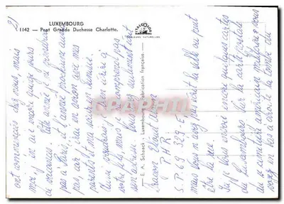 Ponte sobre a Ourthe — Luxemburgo — Editor E.A. Schouack, n° 1142 — Verso