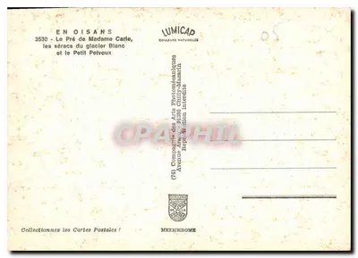 W Oisans — Le Pré de Madame Carle, sérac lodowca Białego i Petit Pelvoux — Lumicap — Rewers